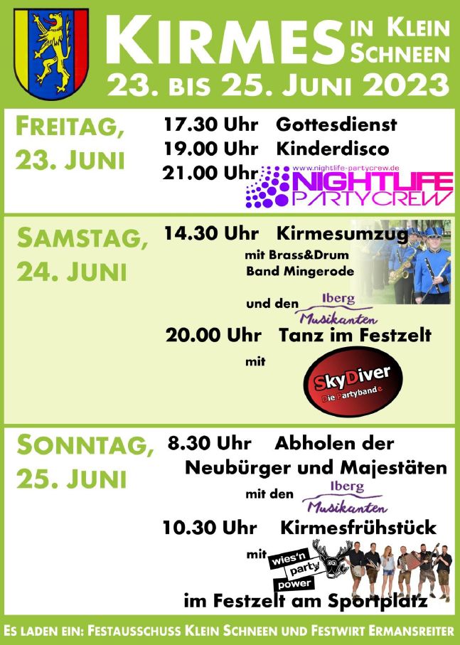 Kirmes in Klein Schneen - 23.-25. Juni 2023